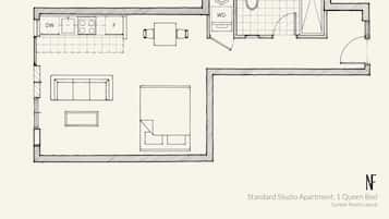 Standard Studio, 1 Queen Bed | Floor plan