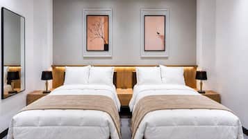 Habitación estándar doble | Ropa de cama de alta calidad, edredones de plumas, caja fuerte
