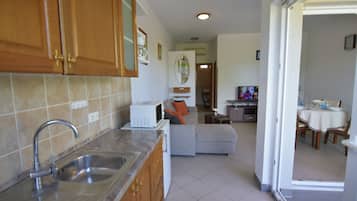 Apartment, 1 Bedroom, Terrace, Ocean View | Living room