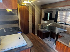Private kitchen - Montana trailer delivered to Rexford Bench Campground (Rexford)