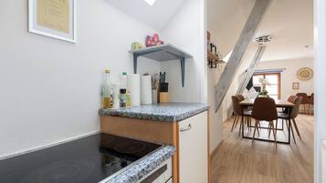 Family Apartment, Multiple Beds, Non Smoking, Pets allowed | Private kitchen | Full-sized fridge, microwave, oven, stovetop