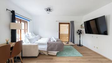 Familienapartment, Mehrere Betten, Nichtraucher, Haustiere gestattet | Hochwertige Bettwaren, Verdunkelungsvorhänge, Bügeleisen/Bügelbrett