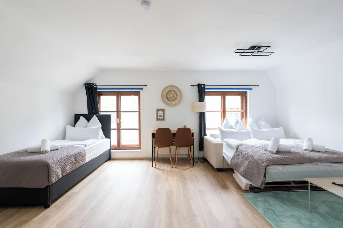 Family Apartment, Multiple Beds, Non Smoking, Pets Allowed | Premium bedding, blackout drapes, iron/ironing board, free WiFi