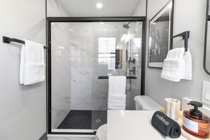 Shower, hair dryer, towels, soap - Bostonian 2BR2BTH / 8 Minutes to Boston (Somerville)