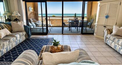 Oceanfront Condo with Heated Pool, 2 Balconies, Beach Access & Courts