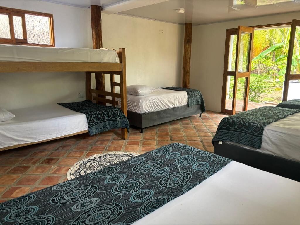 Familienbungalow, Balkon, Blick auf den Innenhof | Kostenloses WLAN