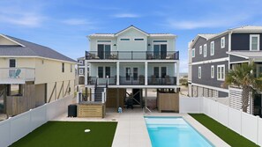 Exterior - Ocean Views! One Row to the Beach with Pool & Spa (Oak Island)