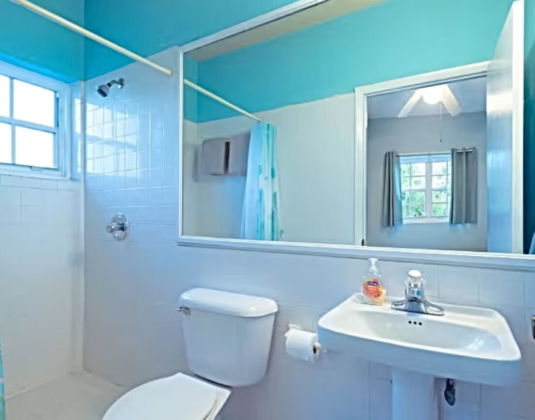 Hair dryer, towels, toilet paper