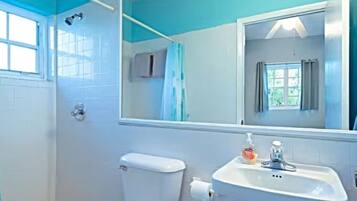 Hair dryer, towels, toilet paper