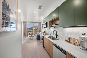 Private kitchen - Luxe Downtown Salt Lake City Unit with Pool, Hot Tub, Sauna, & Mountain Views (Salt Lake City)