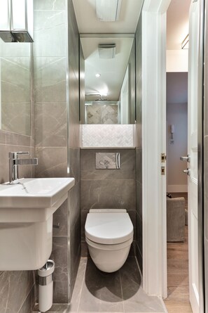 Shower, hair dryer, towels, soap - Standard Studio by Dmontrio (London)