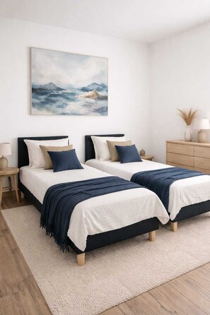 3 habitaciones, tabla de planchar con plancha, internet y ropa de cama 