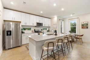 Fridge, dishwasher, toaster, high chair