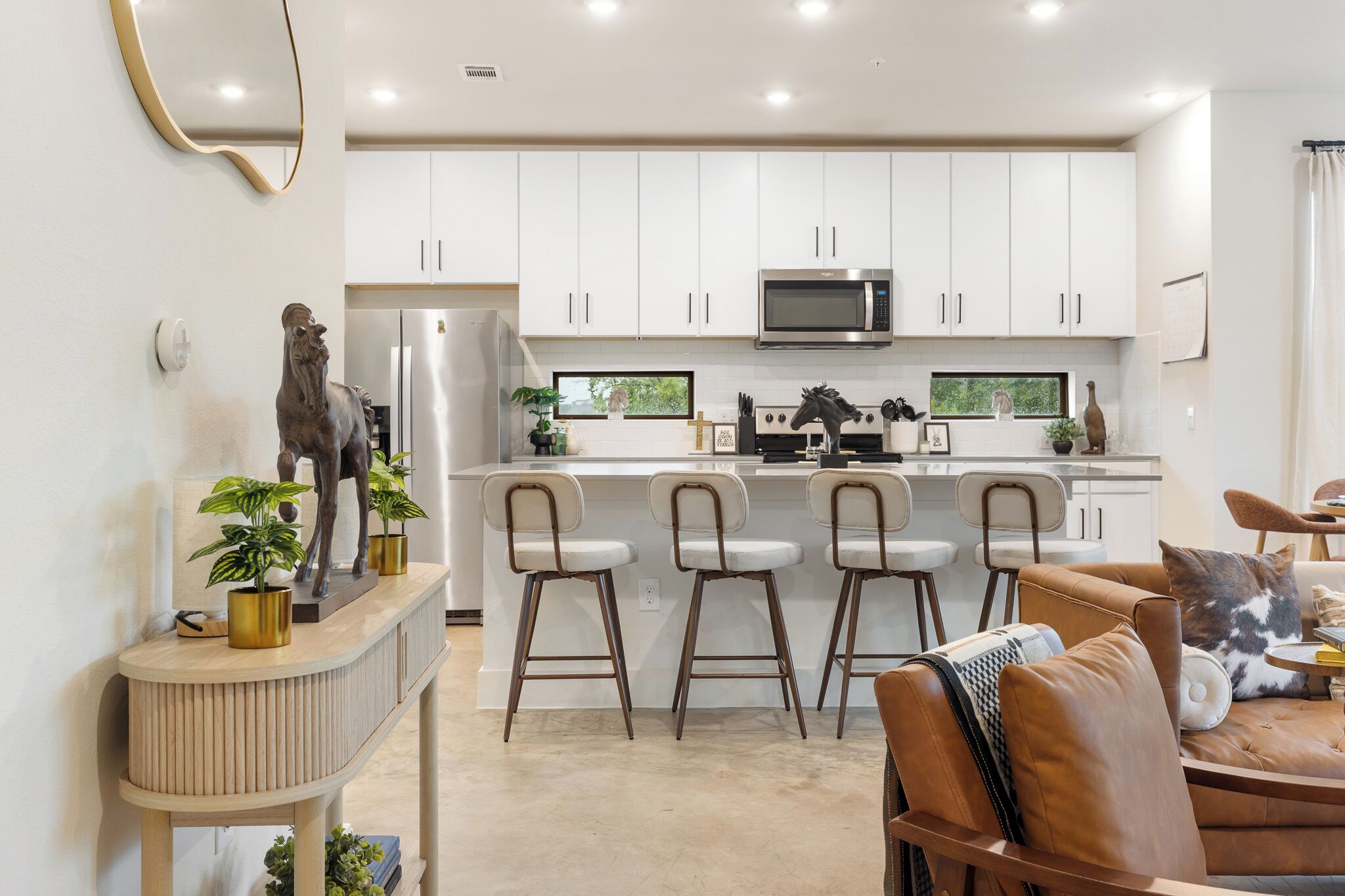 Fridge, dishwasher, toaster, high chair