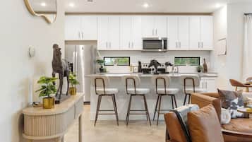 Fridge, dishwasher, toaster, high chair