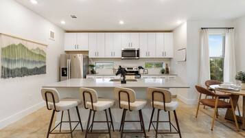 Fridge, dishwasher, toaster, high chair