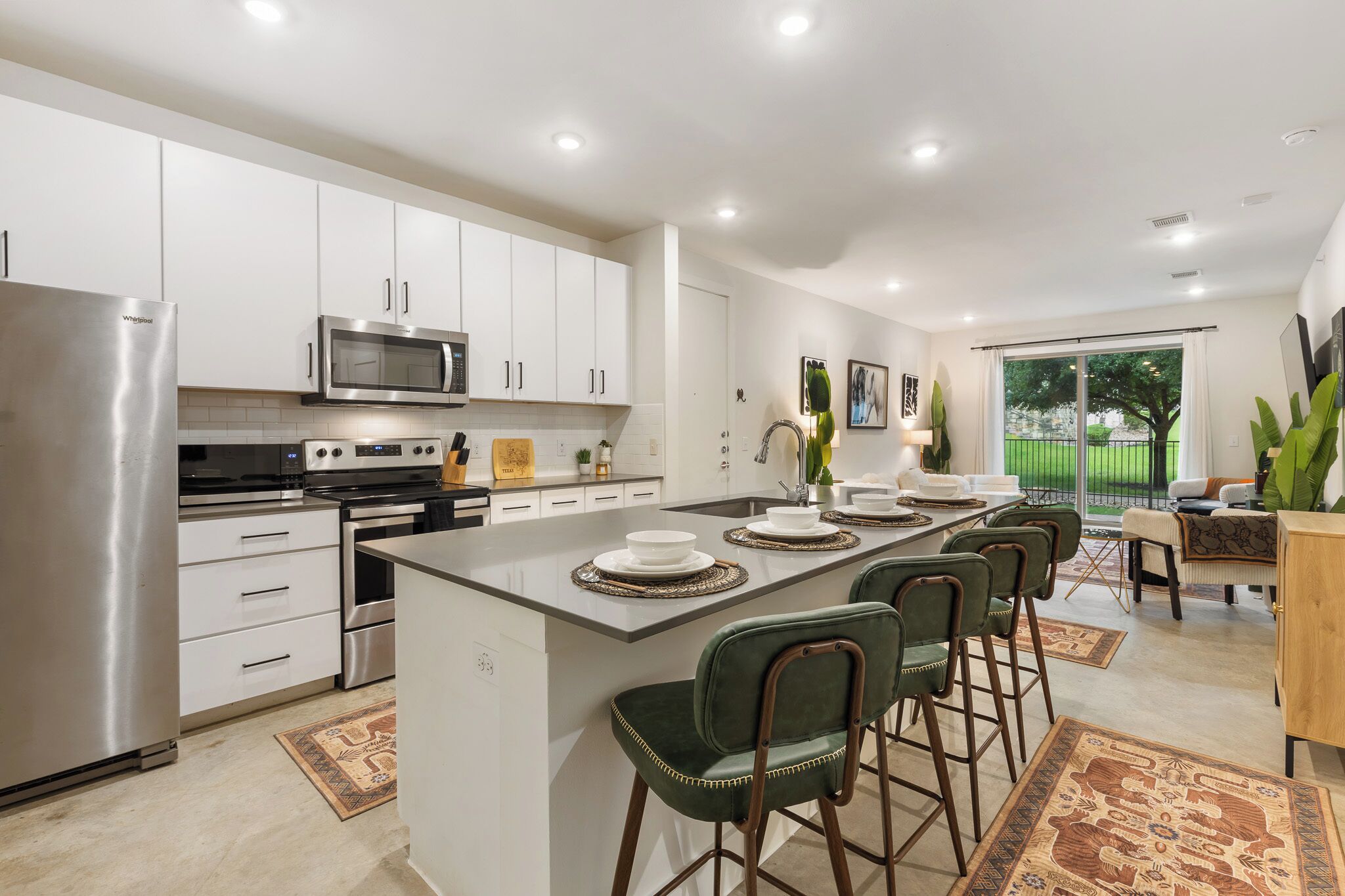Fridge, dishwasher, high chair