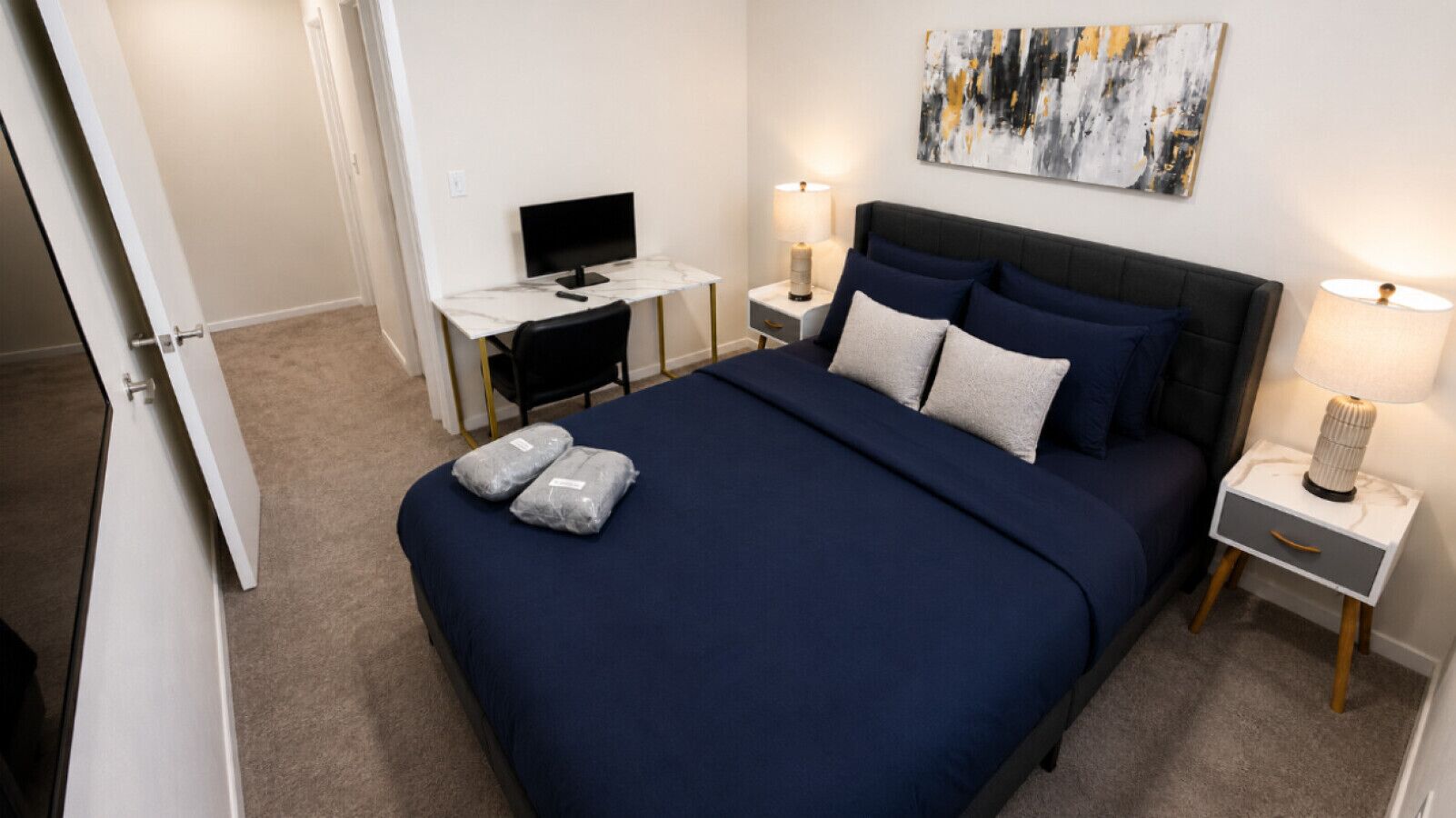 Desk, iron/ironing board, travel crib, WiFi