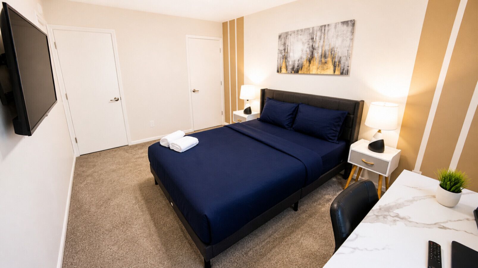 Desk, iron/ironing board, travel crib, WiFi