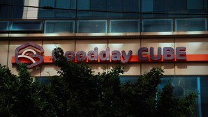 A building with a sign that reads 'goodday CUBE'.