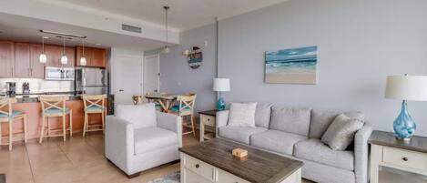Condo, Multiple Beds, Patio, Ocean View (Ocean Club 0307) | Living area