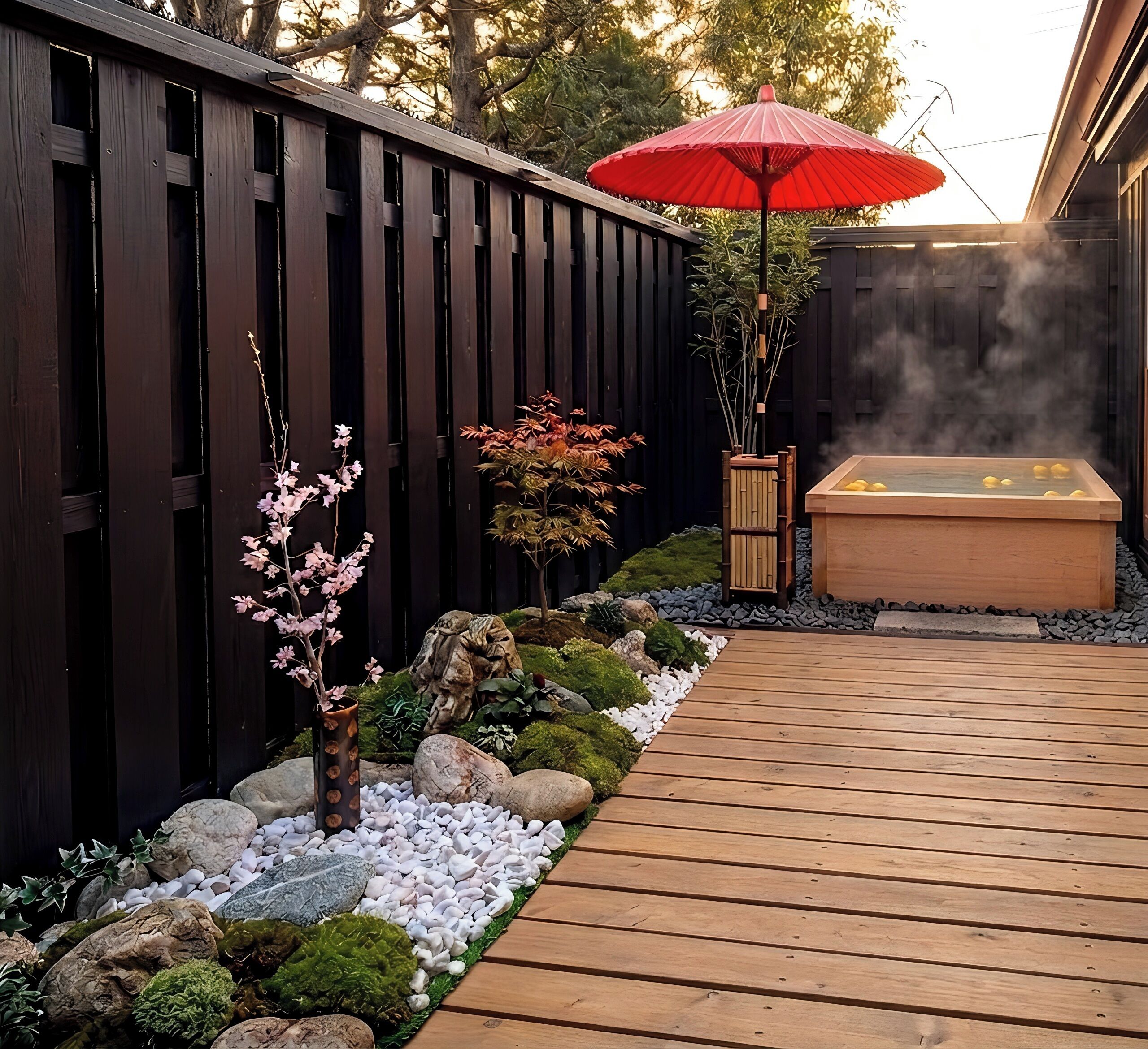 Outdoor spa tub