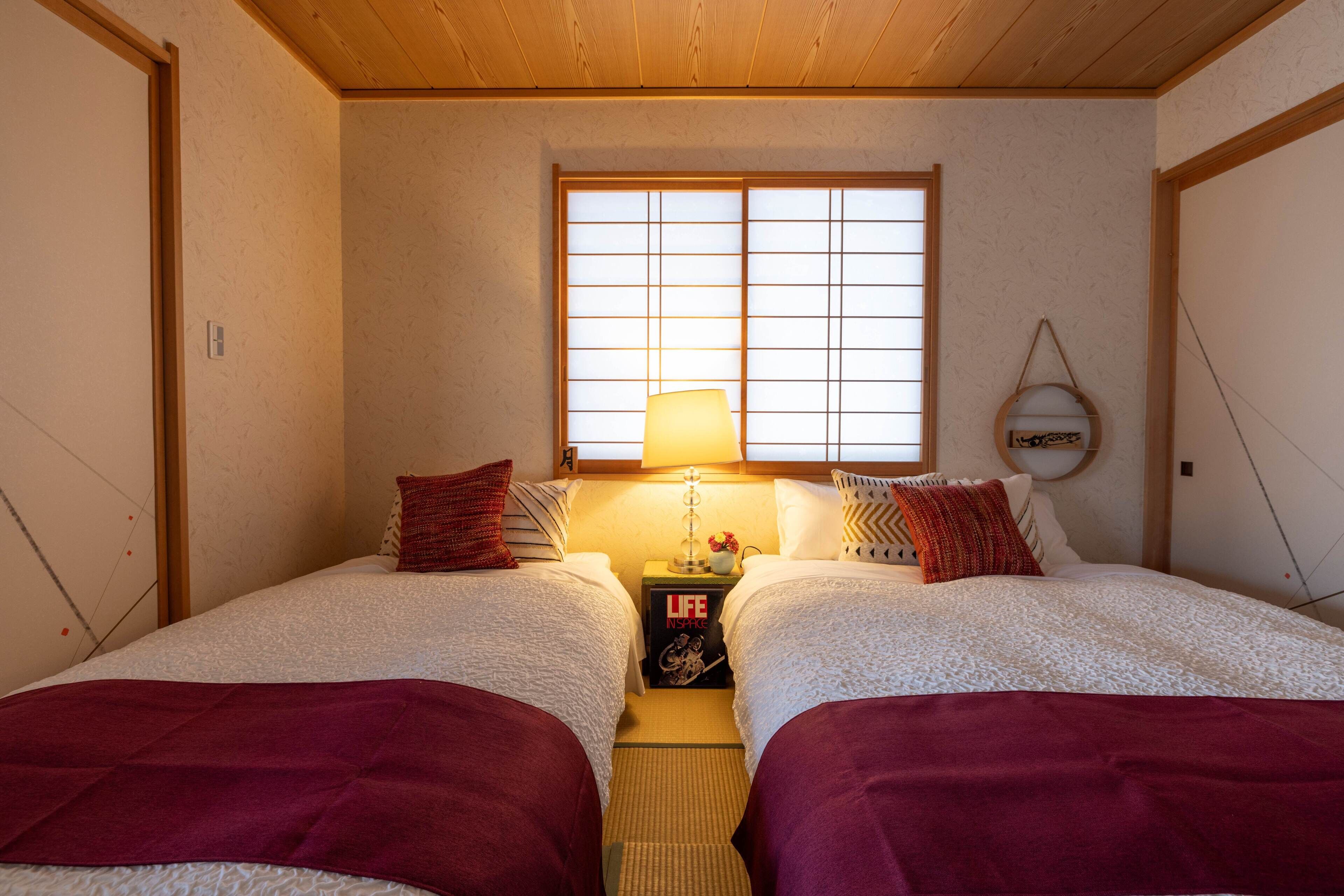 Blackout curtains, free WiFi, bed sheets