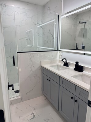 Shower, towels, soap, toilet paper - Luxury New Construction Condo - Chicago Living at Its Finest (Chicago)
