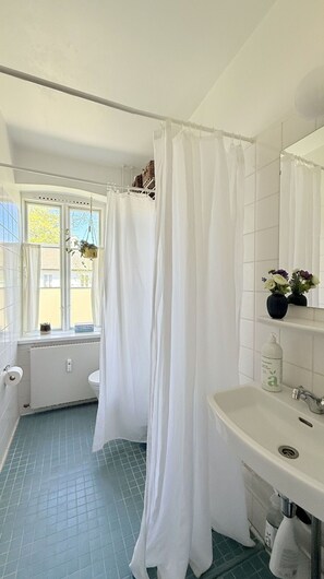 Shower, hair dryer - City Apartment in Copenhagen with 2 bedrooms sleeps 3 (Copenhagen)