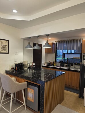 Fridge, microwave, oven, stovetop - Riverduplex - luxury duplex at a fair price (Dauis)