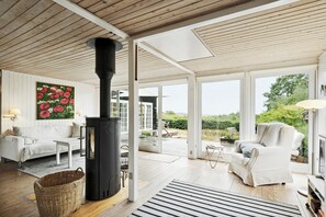 Televisión y chimenea 