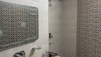 Luxury Double or Twin Room, Garden View | Bathroom | Shower, slippers, towels