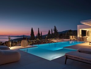 Outdoor pool, a heated pool - Doci Kelios Villa - Private Heated Pool with Sea View (Agios Nikolaos)