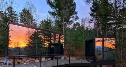 Gorgeous Scandinavian Mirror Glass Cabin in the Adirondacks for an Unforgettable Getaway in Jay, New York
