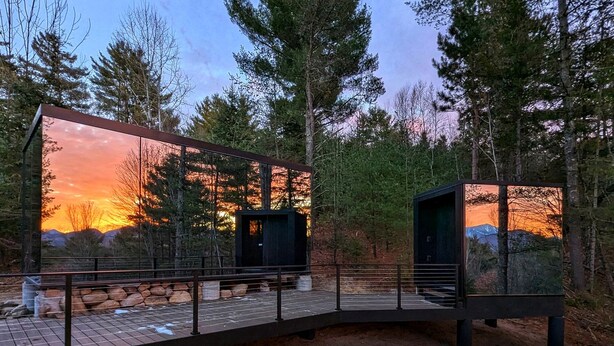 Unclassified image, 1 of 22, button - Gorgeous Scandinavian Mirror Glass Cabin in the Adirondacks for an Unforgettable Getaway in Jay, New York (Jay)