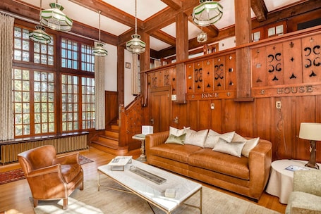 TV, fireplace. Elegance by the River: Classic Rental with Scenic Views in Metaline Falls, WA