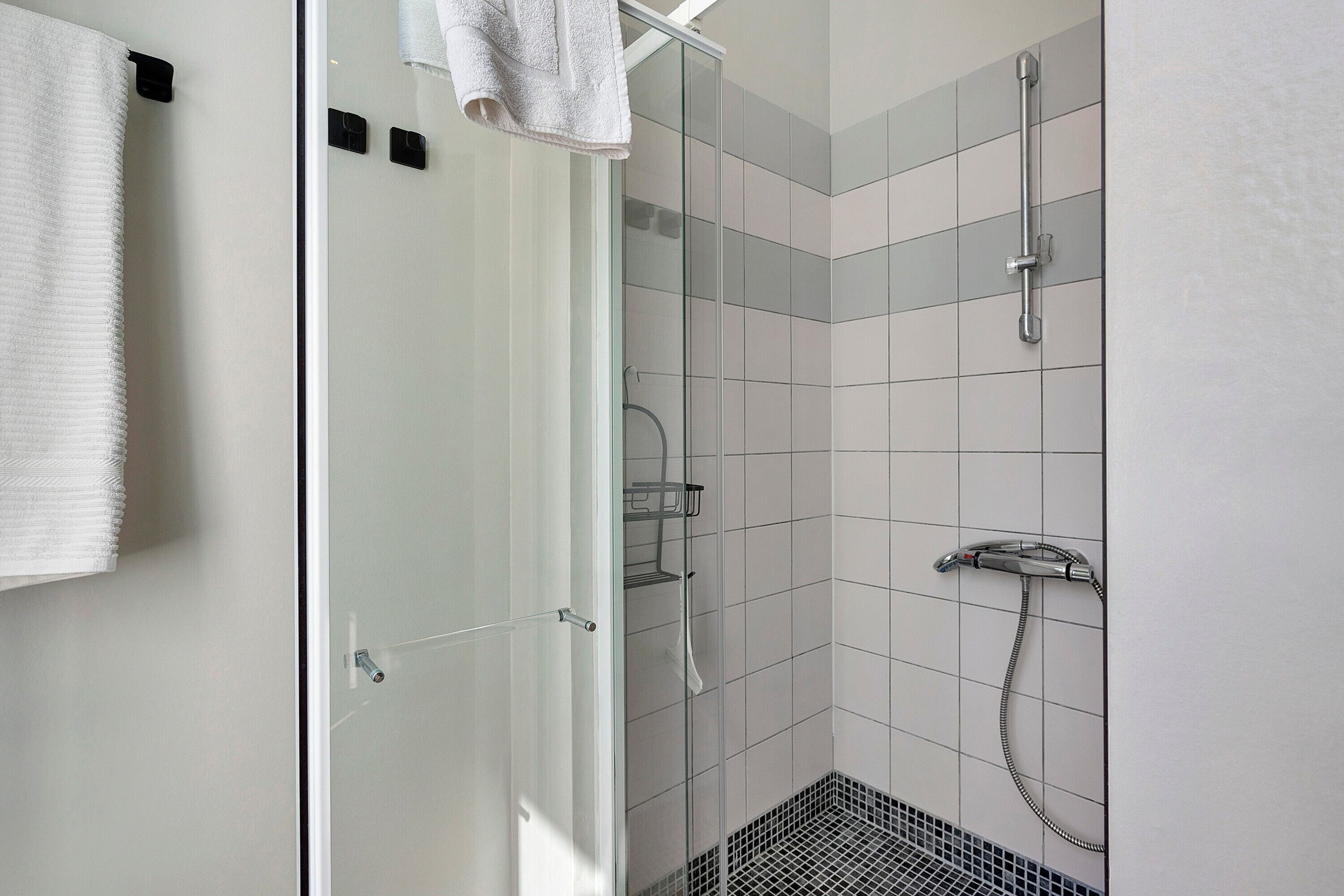 Dusche, Haartrockner, Handtücher