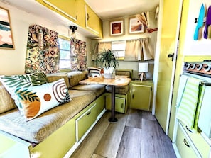 Living area - Caravan by the Lake: Retro Glamping in Santa Ysabel, CA (Santa Ysabel)