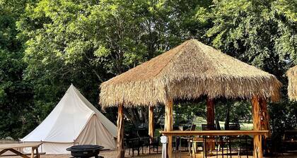 Fantastic Family-Friendly Glamping Destination: Cute Bell Tent on the Guadalupe River near New Braunfels, Texas