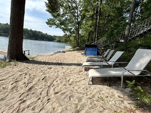 Property grounds - Charming Lakefront Cabin with Hot Tub and Beach Access near Traverse City, Michigan (Traverse City)