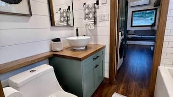 Jetted bath, hair dryer