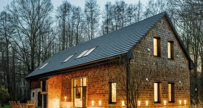 Modern architectural barn in the countryside