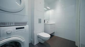 Standard Double or Twin Room | Bathroom | Shower, hair dryer, towels, soap