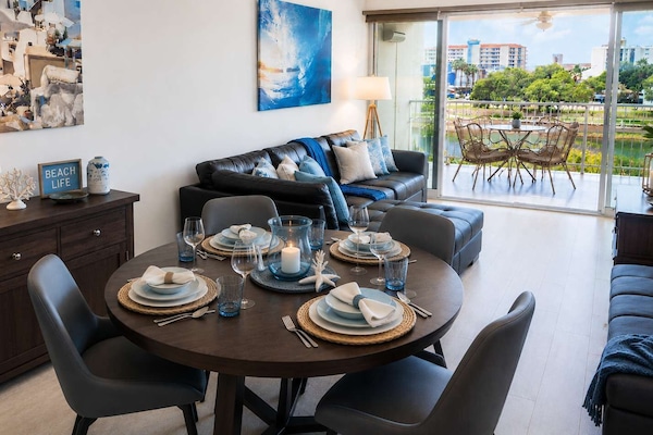 Bright Coastal Open-Plan Living & Dining with Balcony Views