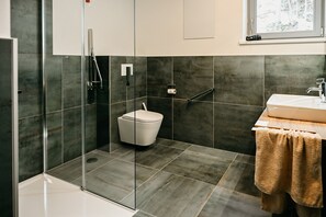 Ducha, secador de pelo, toallas