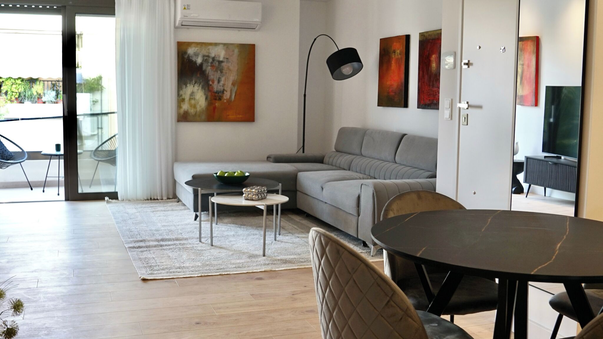 Junior Apartment, Balcony | Living area | 40-inch flat-screen TV with cable channels