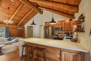 Cabin, Multiple Beds, Patio, Garden View (Lucky Logger) | Private kitchen - Lucky Logger Cute and Cozy Cabin Getaway (La Pine)