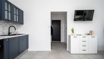 Appartamento (11) | Cucina privata | Frigorifero, piano cottura, bollitore elettrico