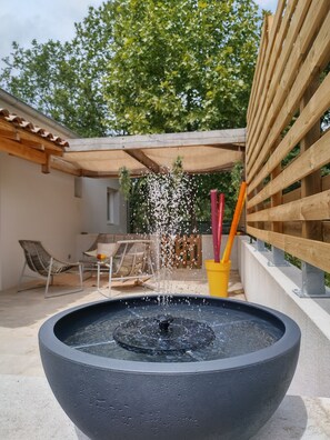 Terrace/patio - Ardèche- For 2 people: Peace, nature, Wellness area and Jacuzzi (Lussas)