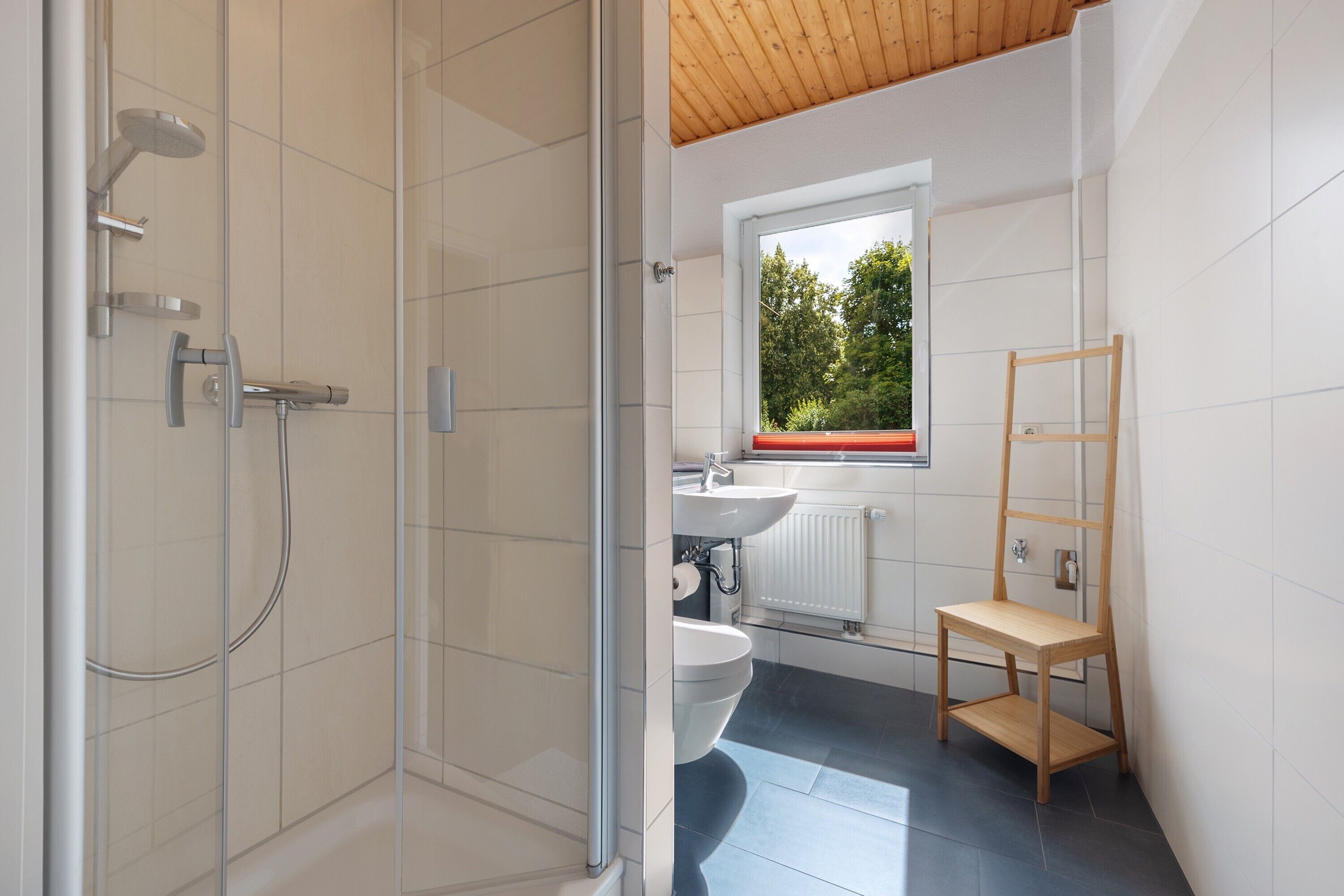 Dusche, Haartrockner, Handtücher